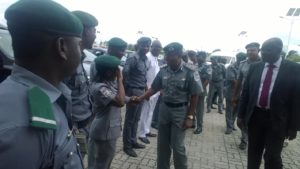 LFTZ management, customs officers and heads of government agencies welcoming the ACG and his team to the LFTZ